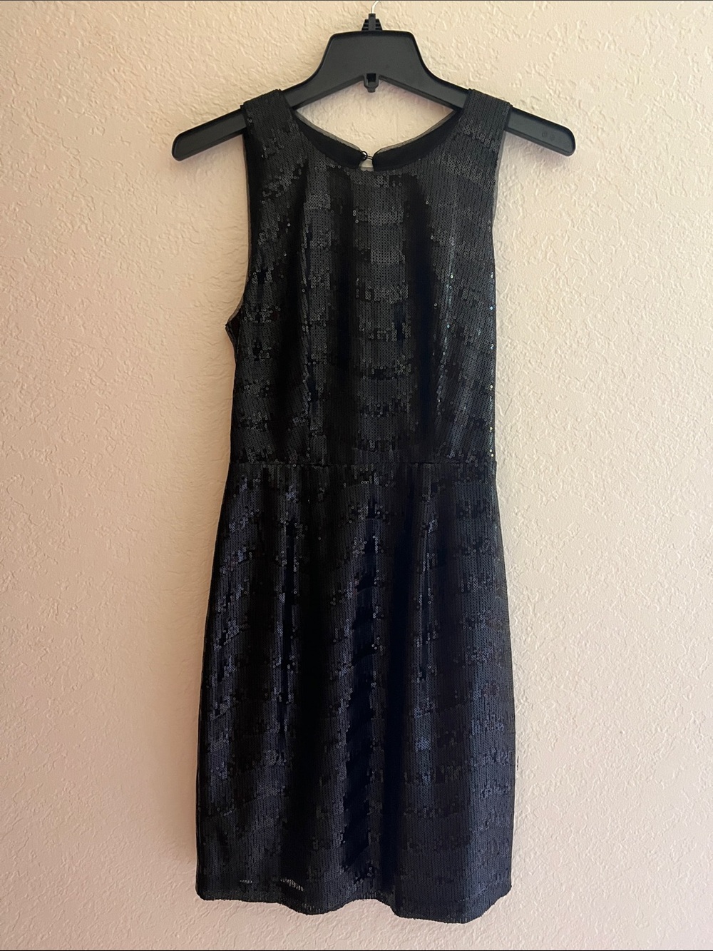 BCBGMaxAzria Black Sleeveless Sequin Mini Dress